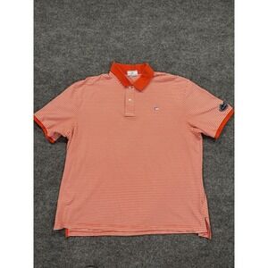 Southern Tide Polo Shirt Mens 2XL Orange Striped Florida Gators NCAA Football